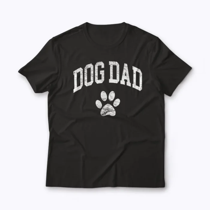 Dog Dad Distressed Paw Classic T-shirt featuring a vintage paw design