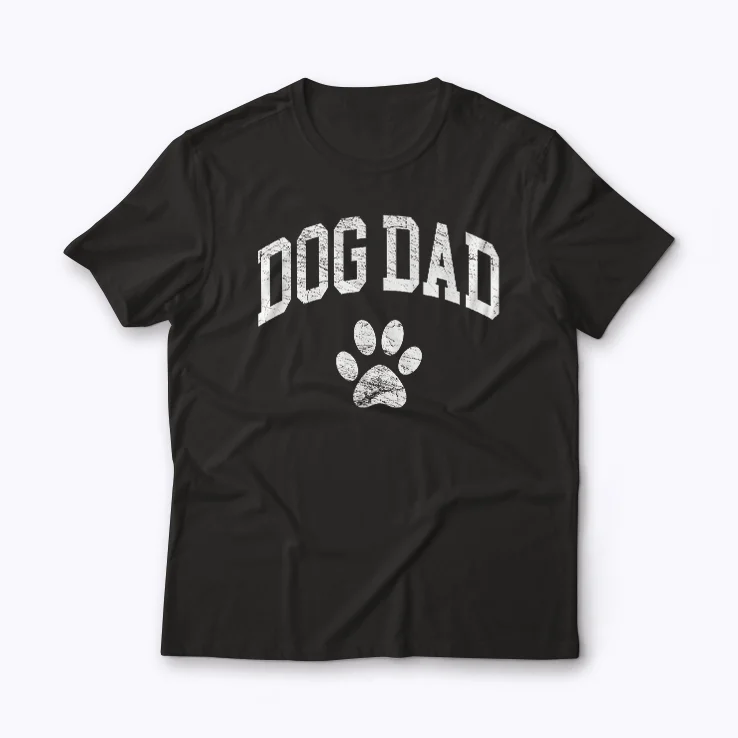 Dog Dad Distressed Paw Classic T-shirt featuring a vintage paw design