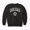 Dog Dad Distressed Paw Classic Sweatshirt showcasing a vintage paw motif