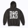 Dog Dad Distressed Paw Design Hoodie with plush cotton‑poly blend and paw graphic