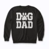 Dog Dad Distressed Paw Design Sweatshirt showcasing a distressed paw design on heavyweight fleece