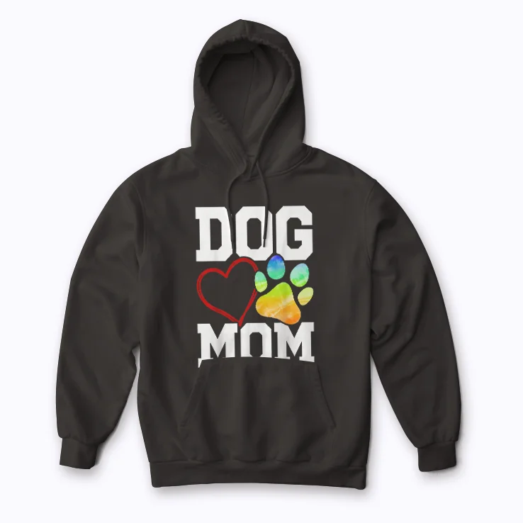 Dog Mom Vintage Distressed Funny Dog Paw Gift Women Hoodie
