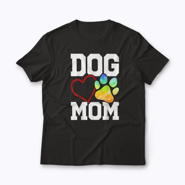 Dog Mom Vintage Distressed Funny Dog Paw Gift Women T-shirt