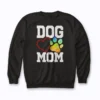 Dog Mom Vintage Distressed Funny Dog Paw Gift Women Sweatshirt