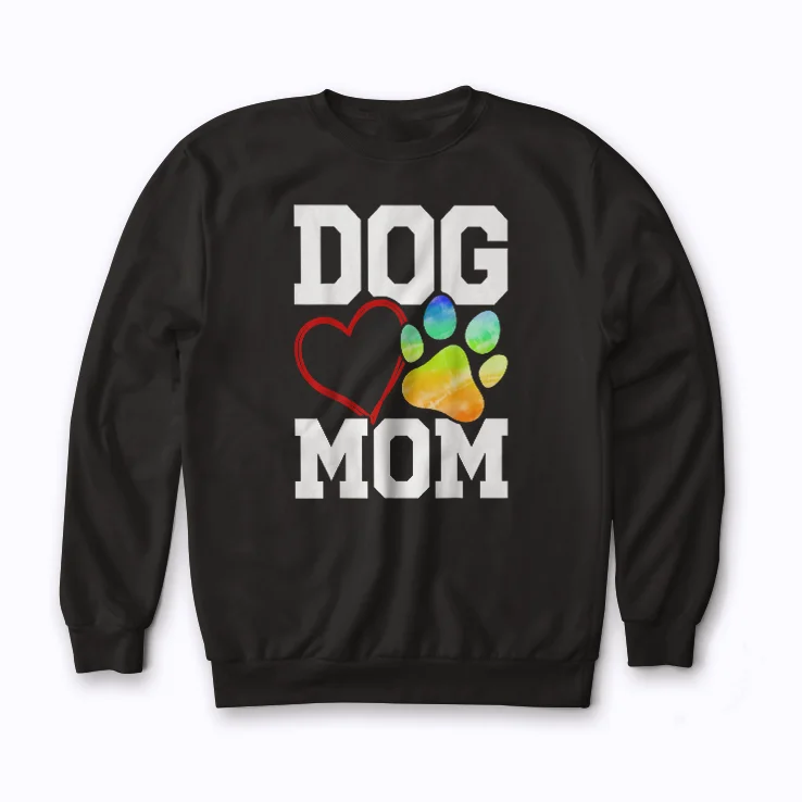 Dog Mom Vintage Distressed Funny Dog Paw Gift Women Sweatshirt