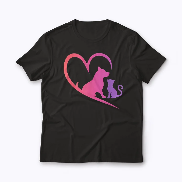 Dog Puppy Baby Cat Heart Animal T-shirt