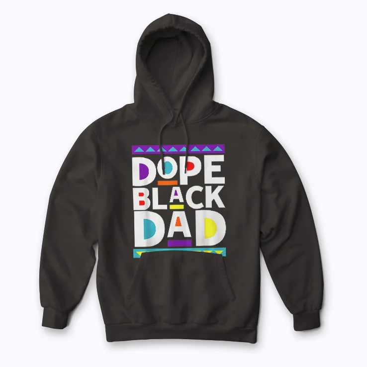Dope Black Dad Father Hoodie on model