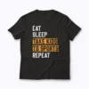 Eat Sleep Take Kids Sports Repeat Mom Dad T‑shirt with bold family slogan