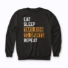 Eat Take Kids Sports Repeat Mom Dad Sweatshirt with bold family message