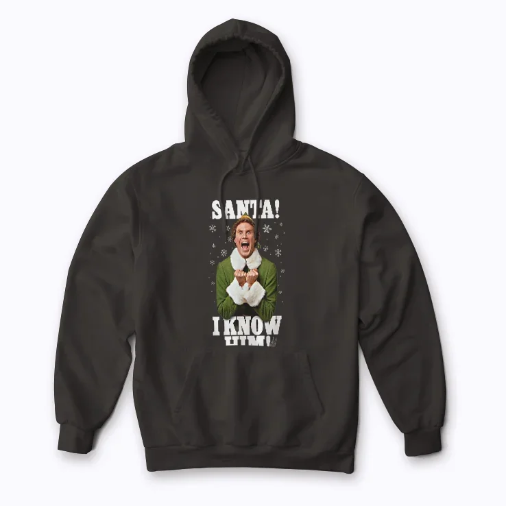 Elf Santa  I Know Him Buddy Funny Christmas hoodie with Buddy's quote