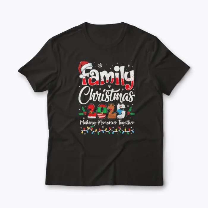 Family Christmas 2025 T-shirt with festive design for family gatherings