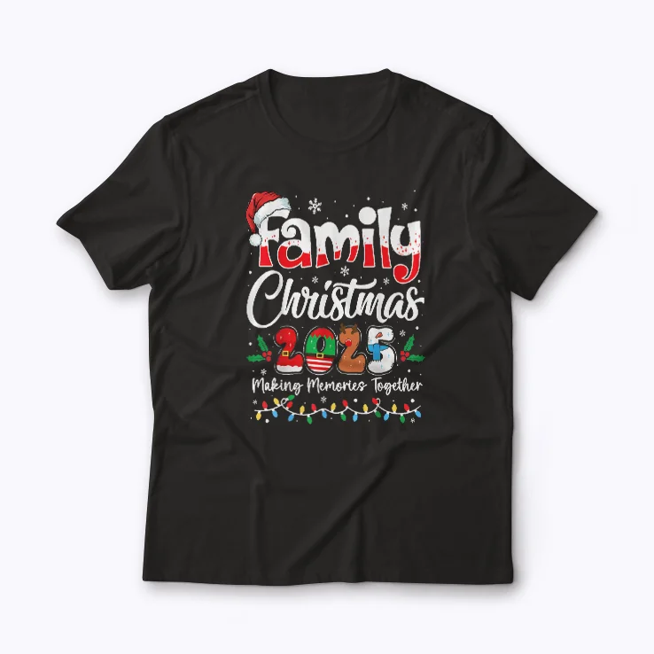 Family Christmas 2025 T-shirt with festive design for family gatherings