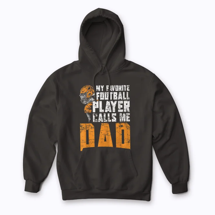 Fathers Day Football Player Dad American Sport Hoodie with comfortable fleece interior