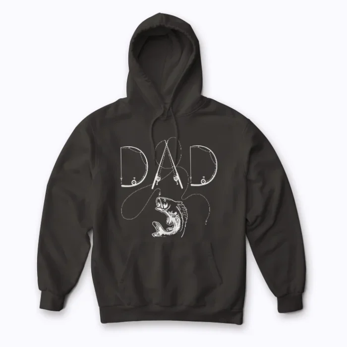 Fisherman Dad Fish Lover Enthusiast Hoodie with cozy fleece lining