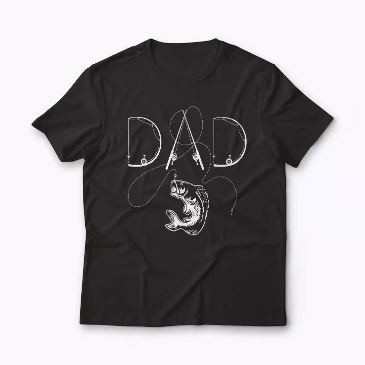 Fisherman Dad Fish Lover Enthusiast T-shirt featuring a subtle fish design