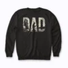 Fishing Dad Birthday Classic Bold Font Sweatshirt displaying bold text on a relaxed fit fleece