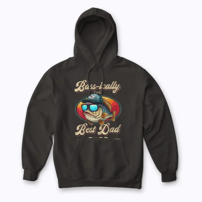 Fishing for Dad Fathers Day Gift Hoodie with cozy fleece interior