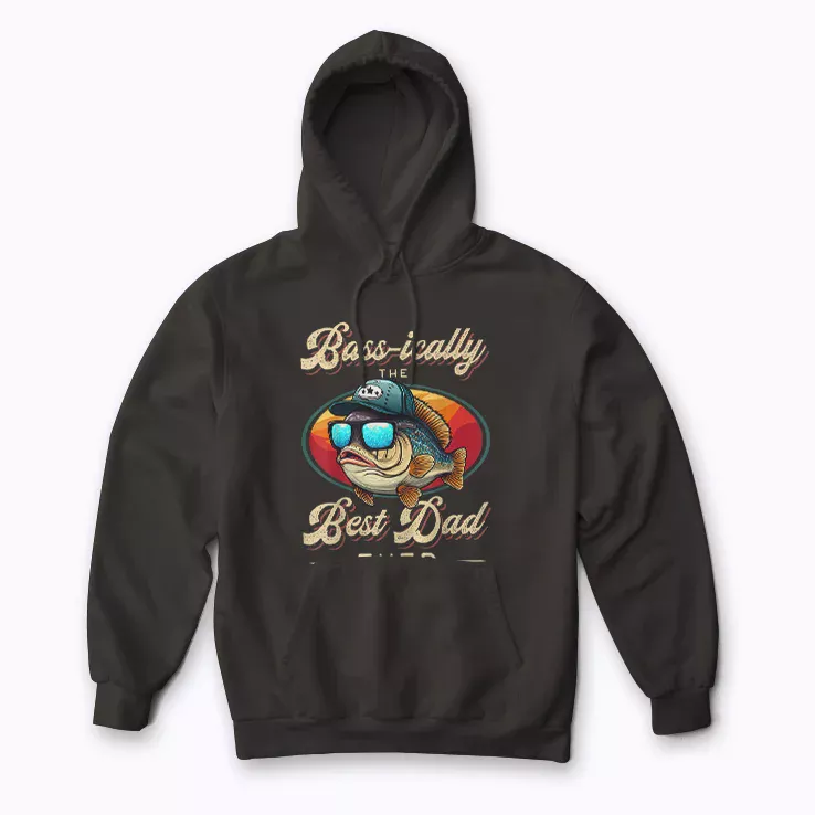 Fishing for Dad Fathers Day Gift Hoodie with cozy fleece interior