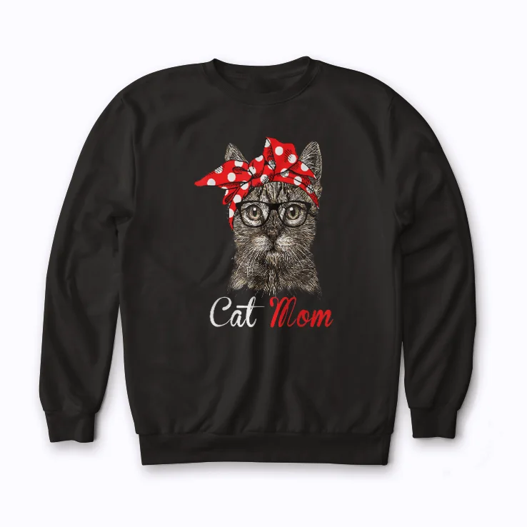 Funny Cat Mom Cat Lover Gift Mothers Day Women Sweatshirt