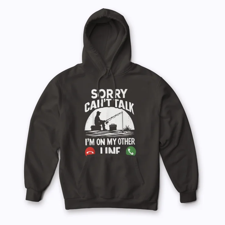 Funny Fishing Fathers Day Dad Fisherman Hoodie featuring a playful fishing illustration