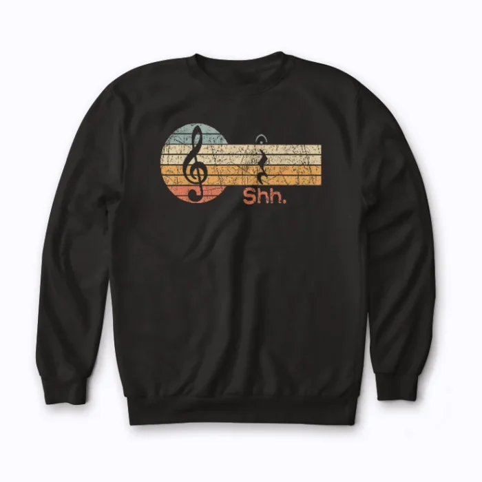 Funny Music Shh Quarter Rest and Fermata Sweatshirt