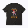Funny Santa With Sunglasses And Beer Christmas in July T-shirt with Santa wearing sunglasses and holding a beer