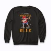 Funny Santa With Sunglasses And Beer Christmas in July Sweatshirt with Santa in sunglasses holding beer