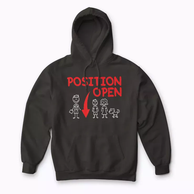 Funny Single Dad Family Position Open hoodie design