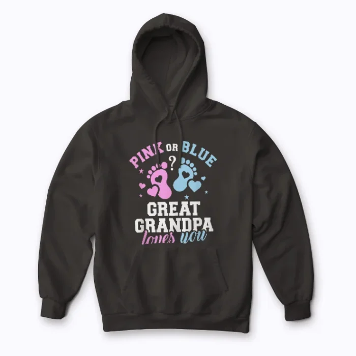 Gender reveal grandpa hoodie with comfortable fleece and vibrant print