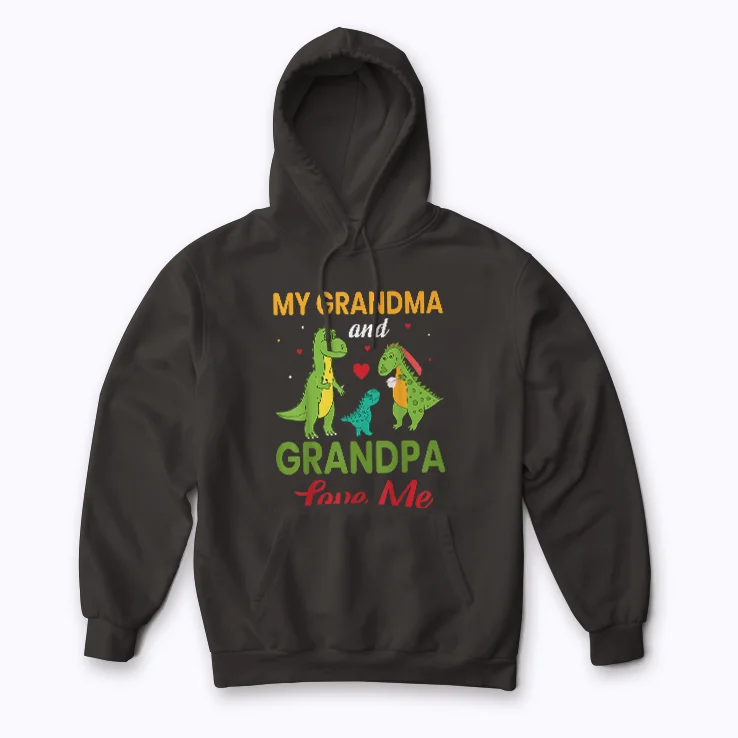 Grandma And Grandpa Love Me hoodie front view