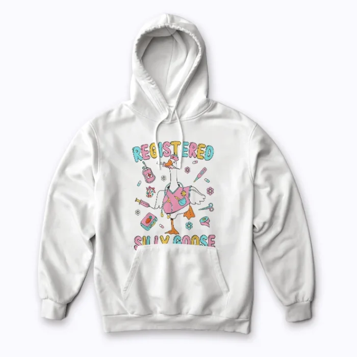 Groovy Registered Silly Goose Nurse hoodie adds comfort and fun to any outfit