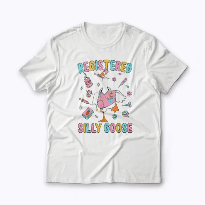 Groovy Registered Silly Goose Nurse shirt brings humor to your daily shift