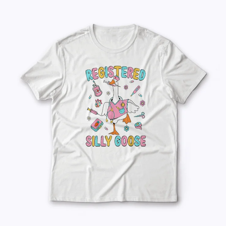 Groovy Registered Silly Goose Nurse shirt brings humor to your daily shift
