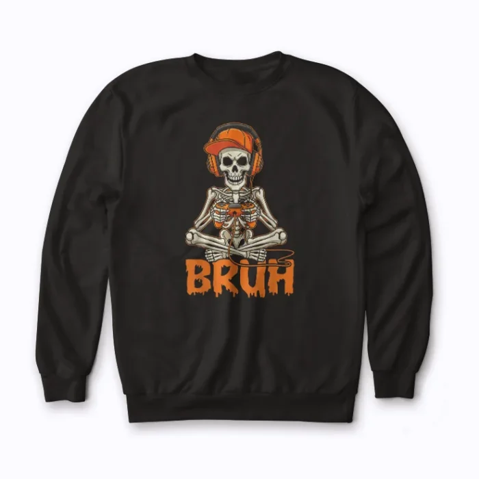 Halloween Skeleton Gamer Video Gaming sweatshirt for gaming and Halloween celebrations