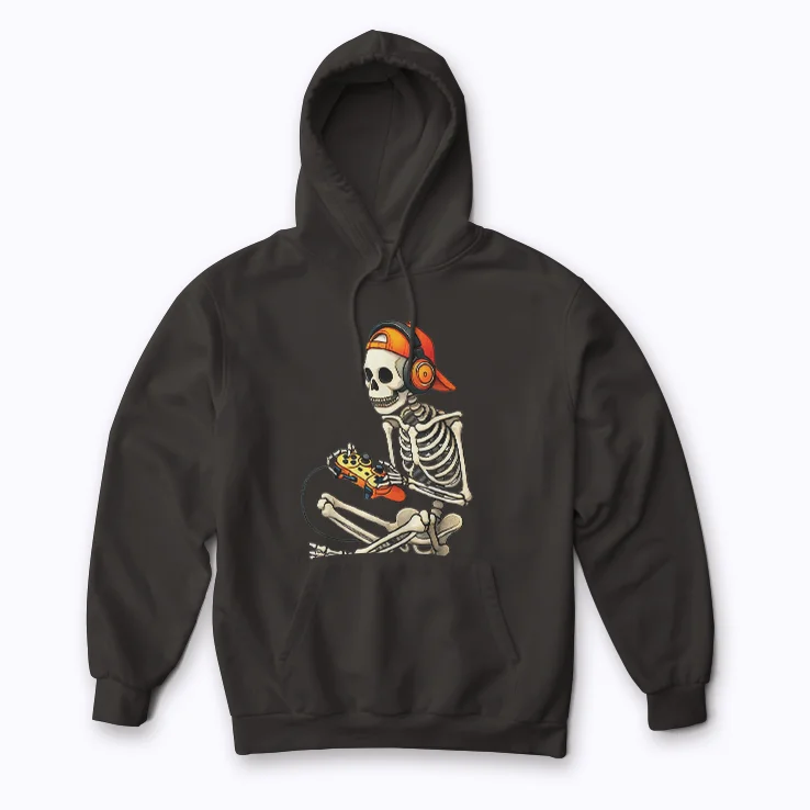 Halloween Skeleton Gamer hoodie for gaming and Halloween fun