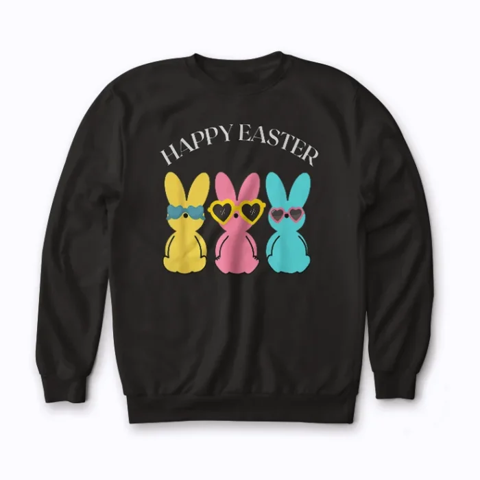 Easter style made easy with the Bunny Face With Sunglasses sweatshirt