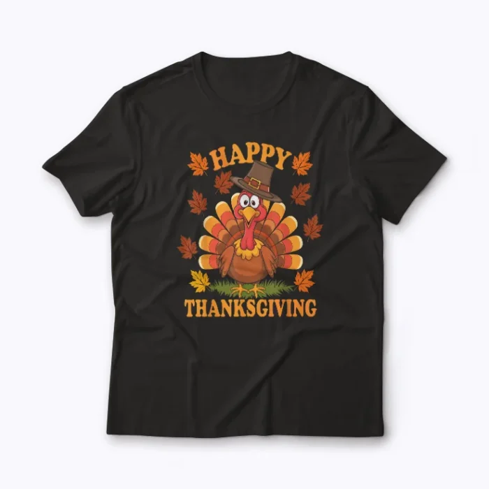 Happy Thanksgiving Funny Turkey Family Dinner shirt featuring a colorful turkey design