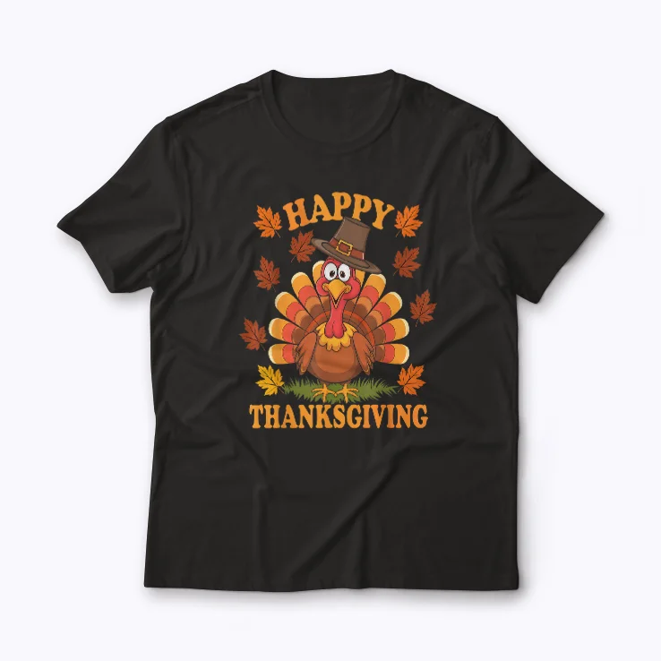 Happy Thanksgiving Funny Turkey Family Dinner shirt featuring a colorful turkey design
