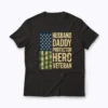 Husband Daddy Protector Hero Veteran USA Flag T-shirt featuring bold patriotic design