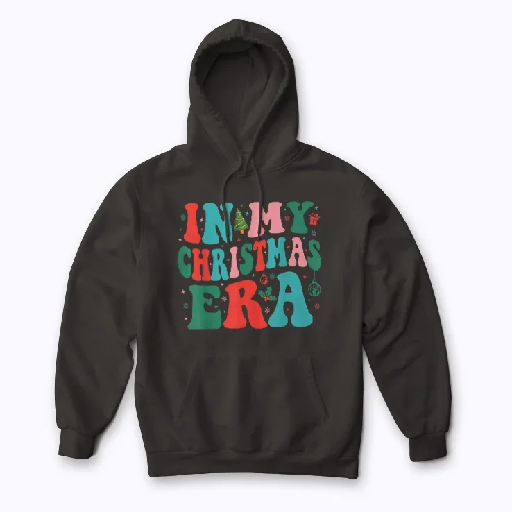 In My Christmas Era Cute Groovy Christmas Holiday Xmas hoodie perfect for festive comfort