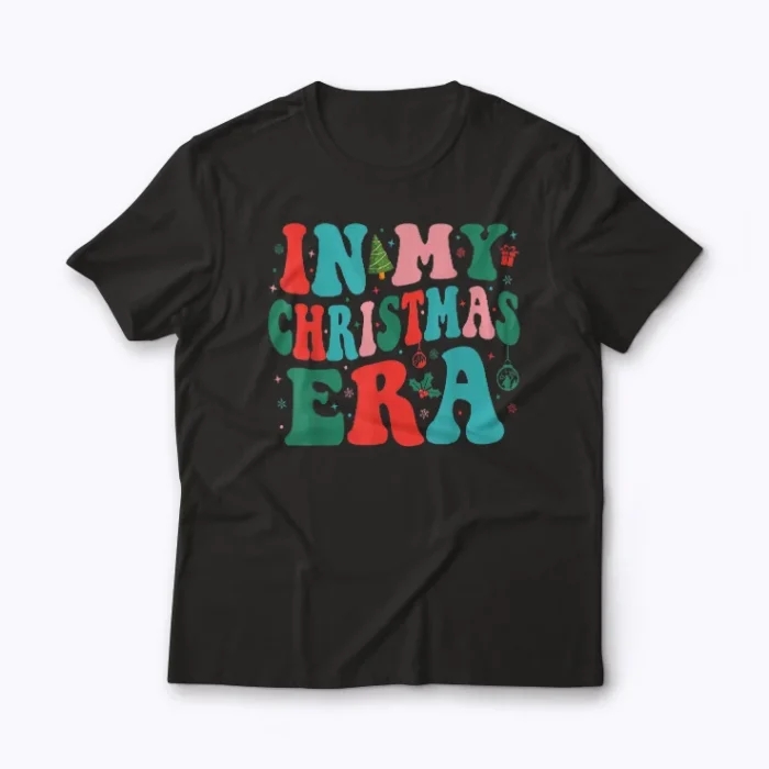 In My Christmas Era Cute Groovy Christmas Holiday Xmas T-shirt with colorful festive design