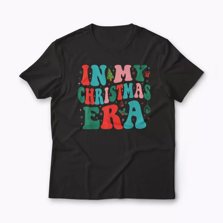 In My Christmas Era Cute Groovy Christmas Holiday Xmas T-shirt with colorful festive design