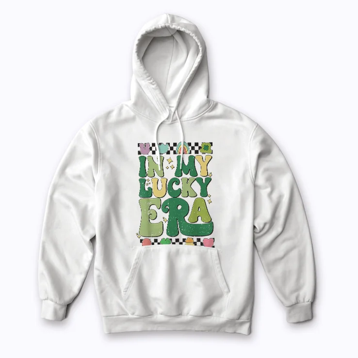 In My Irish Dance Era St Patricks Day Girls Hoodie featuring vibrant dance artwork