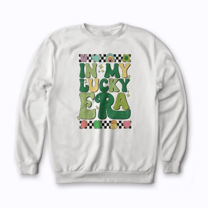 In My Irish Dance Era St Patricks Day Girls Sweatshirt showcasing Celtic dance design