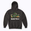 Irish Yoga Funny St Patricks Day Leprechaun Matching hoodie with plush fleece and leprechaun graphic