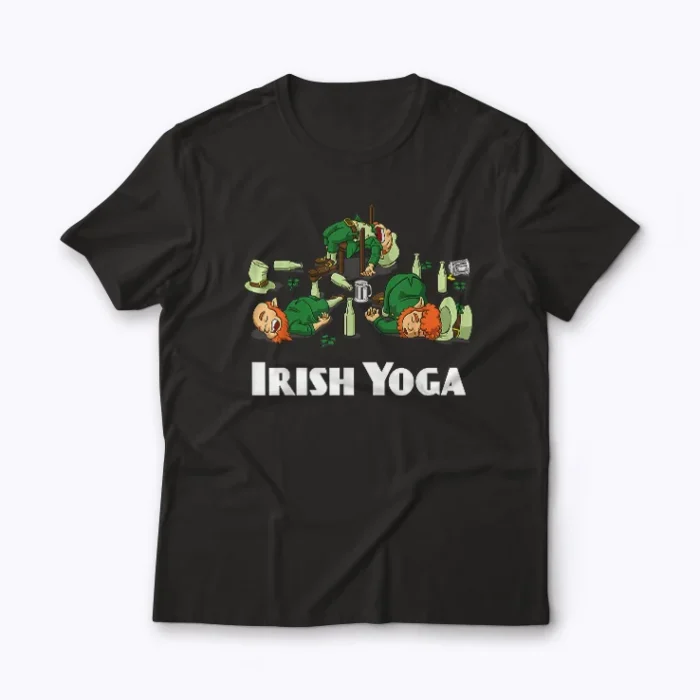 Irish Yoga Funny St Patricks Day Leprechaun Matching T‑shirt with vibrant leprechaun design