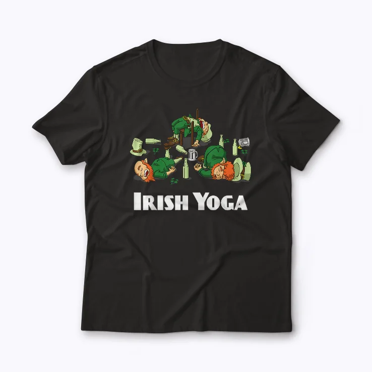 Irish Yoga Funny St Patricks Day Leprechaun Matching T‑shirt with vibrant leprechaun design