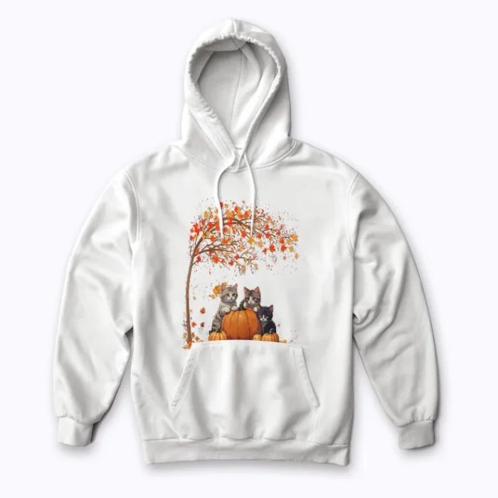 Its Fall Y all Thanksgiving Cat hoodie featuring a cute Thanksgiving cat