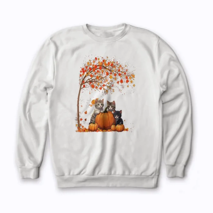 Its Fall Y all Thanksgiving Cat sweatshirt with festive fall cat graphic