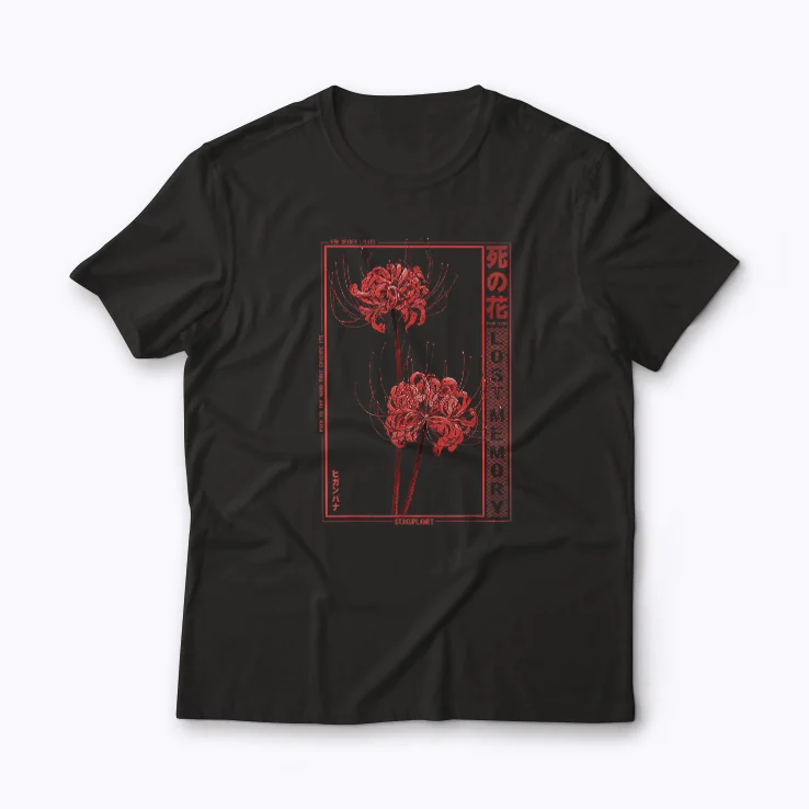 Japanese Spider Lily Soft Grunge Anime Aesthetic T-shirt